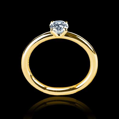 Bague solitaire diamant or jaune Anja